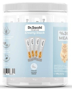 Dr.sacchi Creamy Sıvı Somonlu Kısırlaştırılmış Kedi Ödülü 30 ADET | SRC: Barcode: 8690286596391